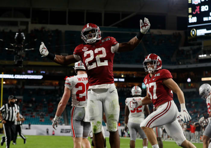 January 11, 2021, Alabama running back Najee Harris in CFP National Championship in Miami, FL.